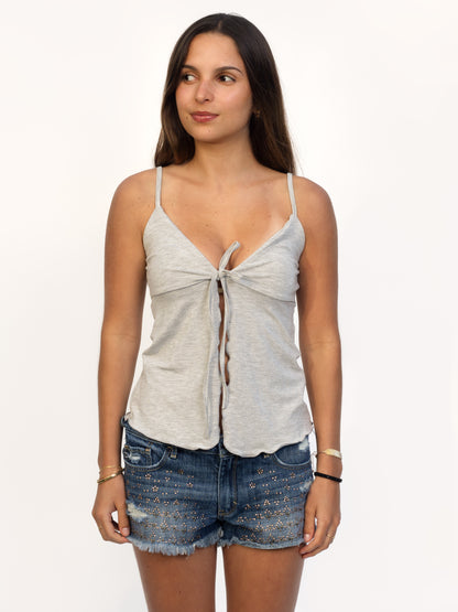 Classic Tie Top - Grey