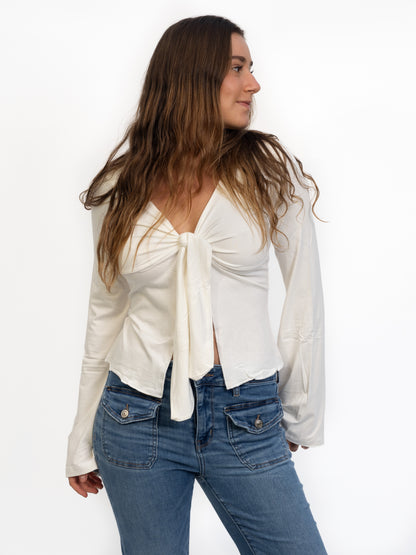 Long Sleeve Tie Top - Margarita