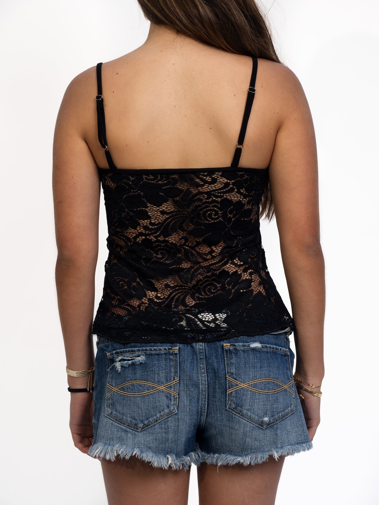 Lace Tie Top - Black